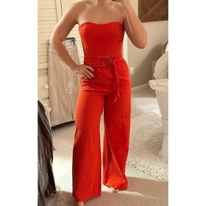 Free People Red Jumpsuit